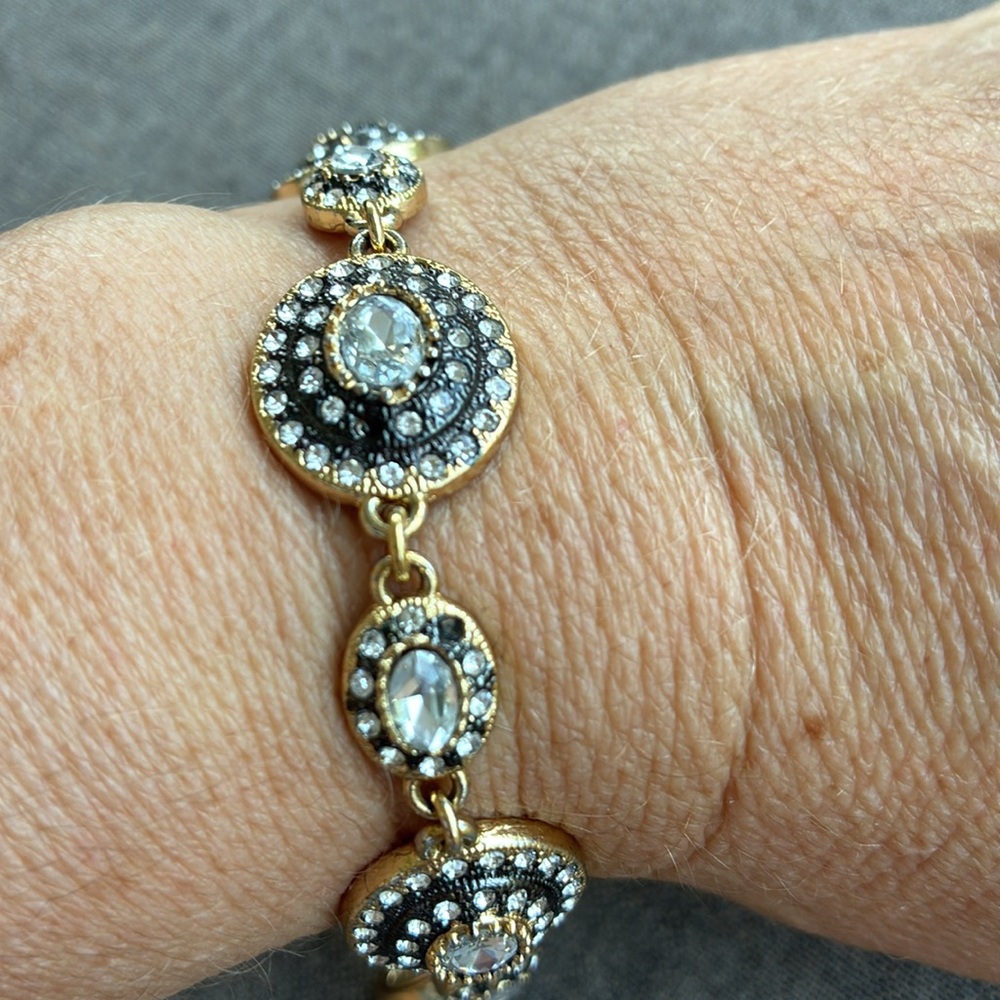 Stella & Dot Gold and Silver Victorian-Inspired Bracelet - Picture 2 of 2